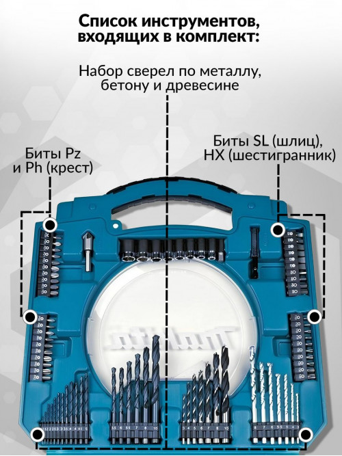 Набор принадлежностей Makita D-42042 103 предмета (жесткий кейс)