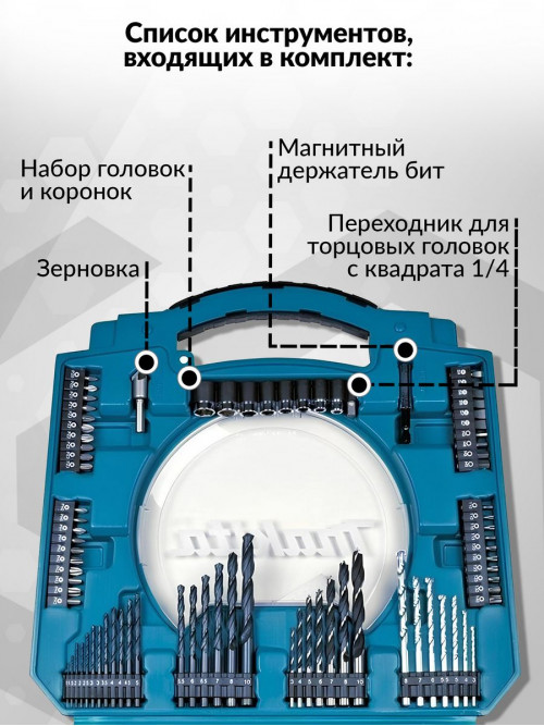 Набор принадлежностей Makita D-42042 103 предмета (жесткий кейс)