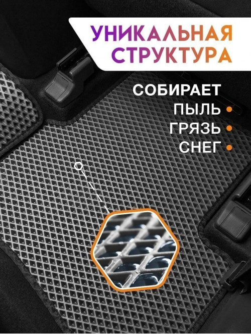 Коврики ЭВА в салон Citroen C4 I 2004-2014, серый-черный кант