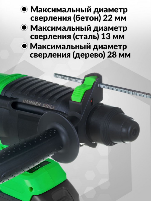 Перфоратор Zitrek Destroyer Pro патр.:SDS-plus уд.:2Дж аккум. (кейс в комплекте)