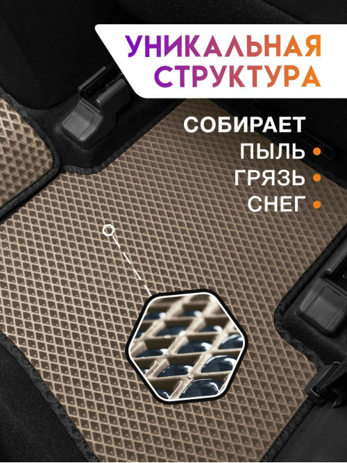 Коврики ЭВА в салон Great Wall Hover H3, H5 I 2010 - 2017, бежевый-черный кант