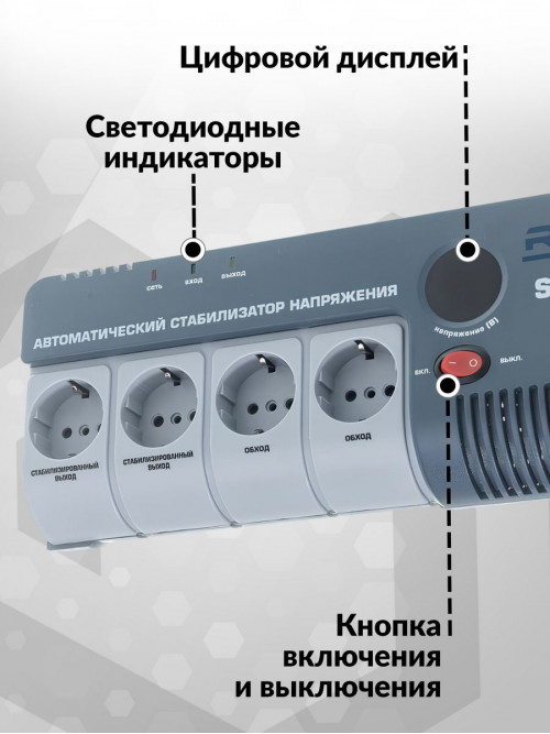 Стабилизатор напряжения Rucelf SRW-1000-D 1кВА однофазный белый