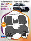 Коврики ЭВА в салон Hyundai Matrix I 2001 - 2010, серый-черный кант