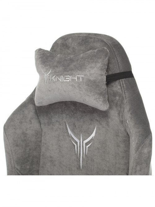 Кресло игровое Knight N1 Fabric серый Light-19 с подголов. крестовина металл KNIGHT N1 GREY