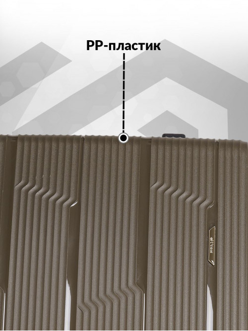 Набор чемоданов на колесах S + M + L (маленький, средний и большой), коричневый - Чемодан полипропилен, семейный Lcase