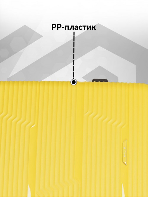 Набор чемоданов на колесах M + L (средний и большой), желтый - Чемодан полипропилен, семейный Lcase