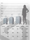 Чемодан на колесах L большой, серый - Чемодан полипропилен, семейный Lcase