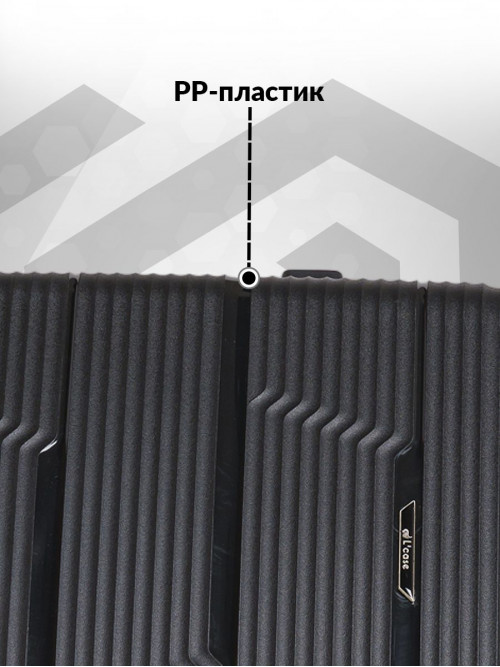 Чемодан на колесах L большой, черный - Чемодан полипропилен, семейный Lcase