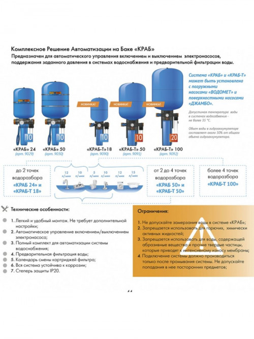 Блок управления насосом Джилекс КРАБ-Т 18 (9090)