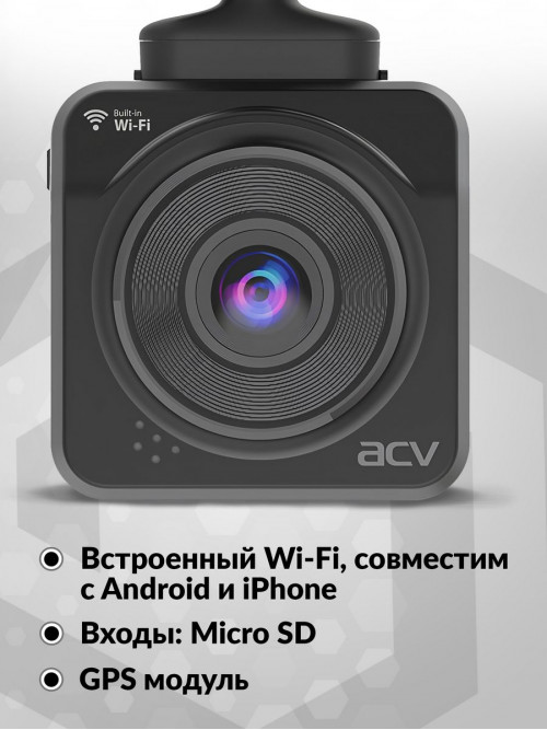 Видеорегистратор ACV GQ910 черный 12Mpix 1080x1920 1080p 160гр. GPS NT96672