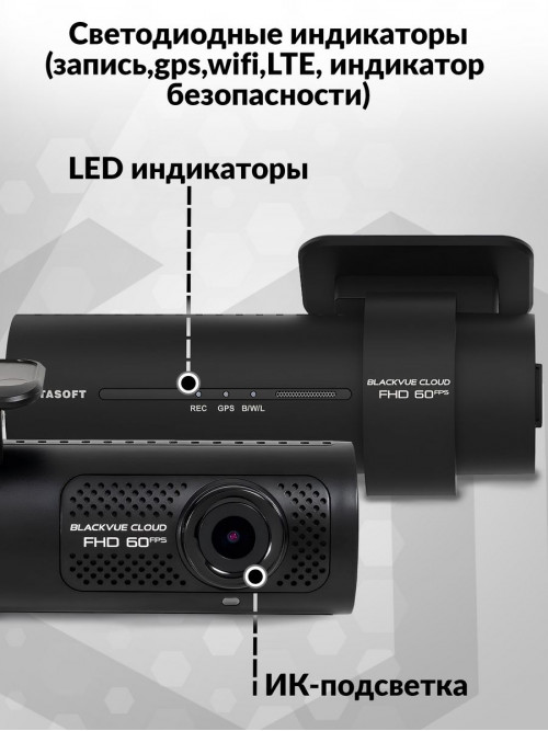 Видеорегистратор Blackvue DR770Х-1CH черный 2.1Mpix 1920x1080 1080p 139гр. GPS карта в комплекте:64Gb SigmaStar SSC8629G