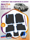 Коврики ЭВА в салон Mazda CX-7 II 2006 - 2012, черный-синий кант