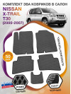 Коврики ЭВА в салон Nissan X-Trail I(T30) 2000 - 2007, серый-черный кант