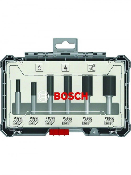 Набор фрез по дер. Bosch 2607017466 d(посад.)=8мм (фрезеры) (упак.:6шт)