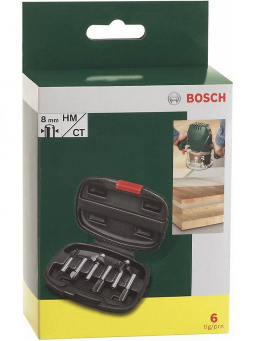 Набор фрез по дер. Bosch 6 НМ-SET (2607019463) d(посад.)=8мм (фрезеры)