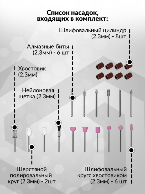 Гравер Deko DKRT3.6-Li SET насадок:24 кейс