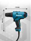 Дрель безударная Makita DF0300 320Вт патрон:быстрозажимной реверс