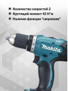 Дрель-шуруповерт Makita DDF453SYE аккум. патрон:быстрозажимной (кейс в комплекте)