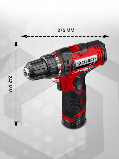 Дрель-шуруповерт Зубр ДШЛ-125-21 аккум. патрон:быстрозажимной