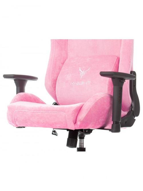 Кресло игровое Knight N1 Fabric розовый Velvet 36 с подголов. крестовина металл KNIGHT N1 PINK