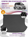 Коврик ЭВА в багажник Smart Fortwo II (W451) 2007 - 2015, серый-черный кант