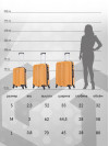 Набор чемоданов на колесах S + M + L (маленький, средний и большой), оранжевый - Чемодан ABS - пластик, семейный Lcase