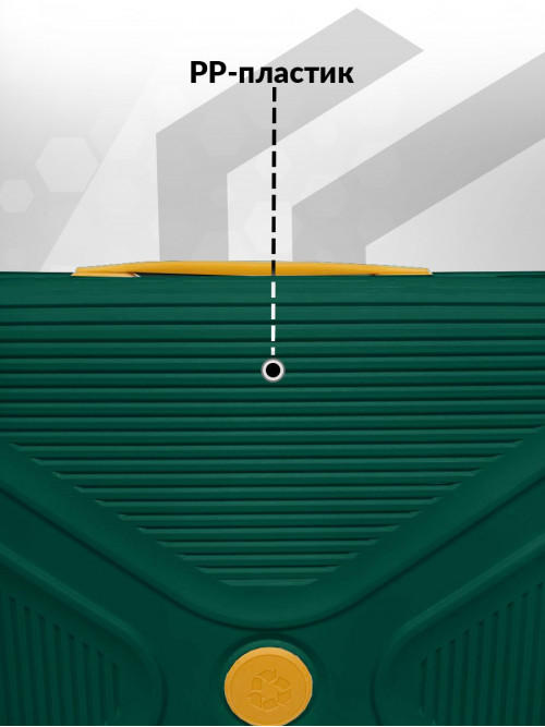 Чемодан на колесах M средний, зеленый - Чемодан полипропилен, семейный Lcase