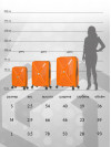 Набор чемоданов на колесах S + L (маленький и большой), оранжевый - Чемодан полипропилен, семейный Lcase