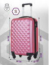 Набор чемодан на колесах S маленький + бьюти-кейс, розовый - Чемодан семейный, бьюти кейс дорожный, ABS - пластик Lcase
