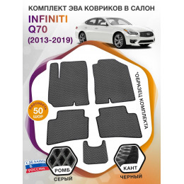 Коврики ЭВА в салон Infiniti Q70 I 2013 - 2019, серый-черный кант