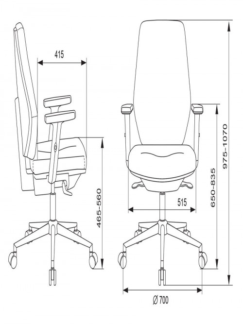 Кресло CH-545/1D черный 38-418 крестов. пластик CH-545/1D/418-BLACK