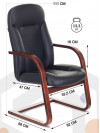 Кресло T-9923WALNUT-AV черный кожа полозья дерево коричневый T-9923WALNUT-AV/BL