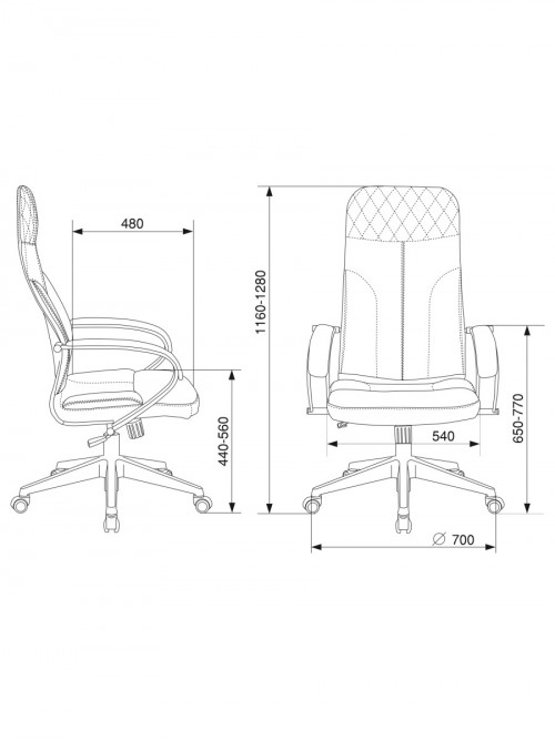 Кресло руководителя CH-608Fabric темно-серый Alfa 44 крестовина пластик CH-608/FABRIC-DGREY