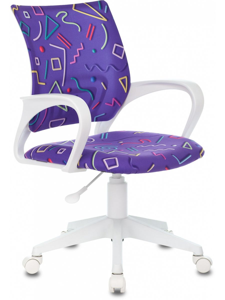 Кресло детское BUROKIDS 1 W фиолетовый Sticks 08 крестов. пластик пластик белый
