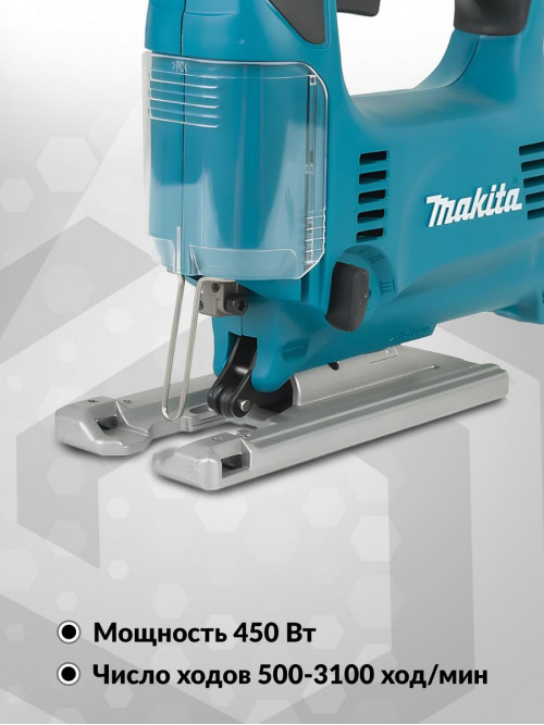 Лобзик Makita 4329K 450Вт 3100ходов/мин (элект.сеть) (кейс в комплекте)