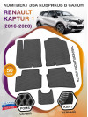 Коврики ЭВА в салон Renault Kaptur I 2016-2020, серый-черный кант