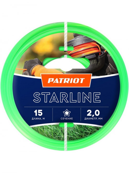 Леска для садовых триммеров Patriot Starline d=2мм L=15м (805201056)