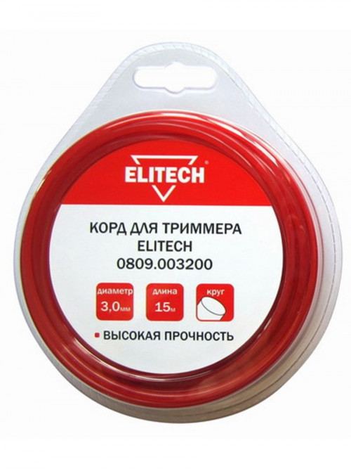 Леска для сад.трим. Elitech 0809.003200 d=3мм L=15м