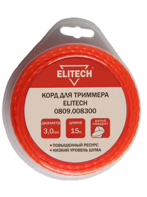 Леска для сад.трим. Elitech 0809.008300 d=3мм L=12м