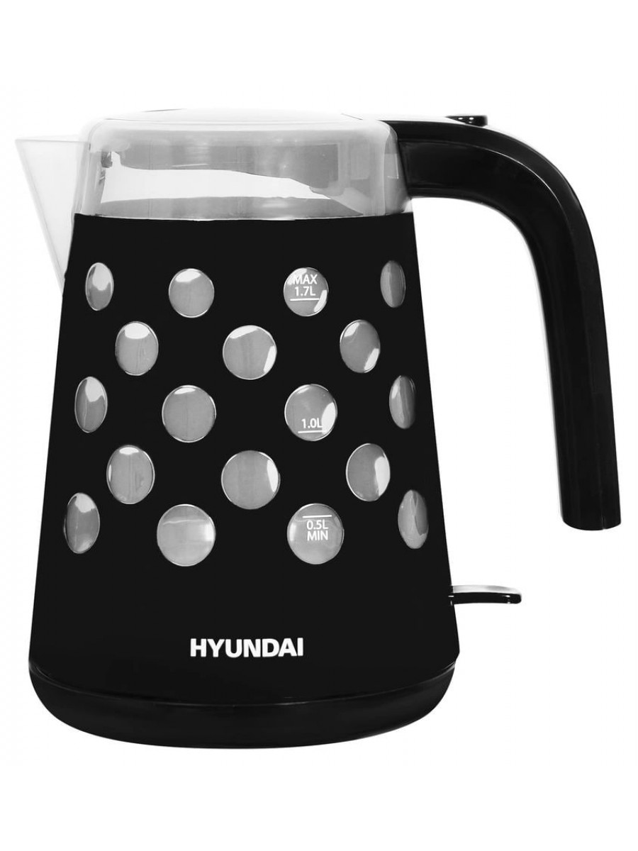 Чайник Hyundai HYK-G2012 1.7л. 2000Вт черный/прозрачный (пластик)