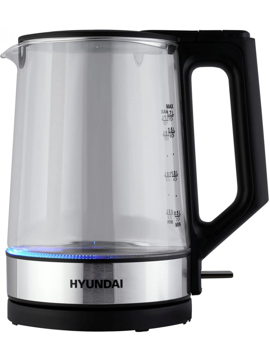 Чайник Hyundai HYK-G8808 1.7л. 2200Вт черный/серебристый (стекло)