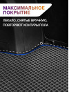 Коврик ЭВА в багажник KIA Sorento III Prime 7 мест 2014-2020, черный-синий кант